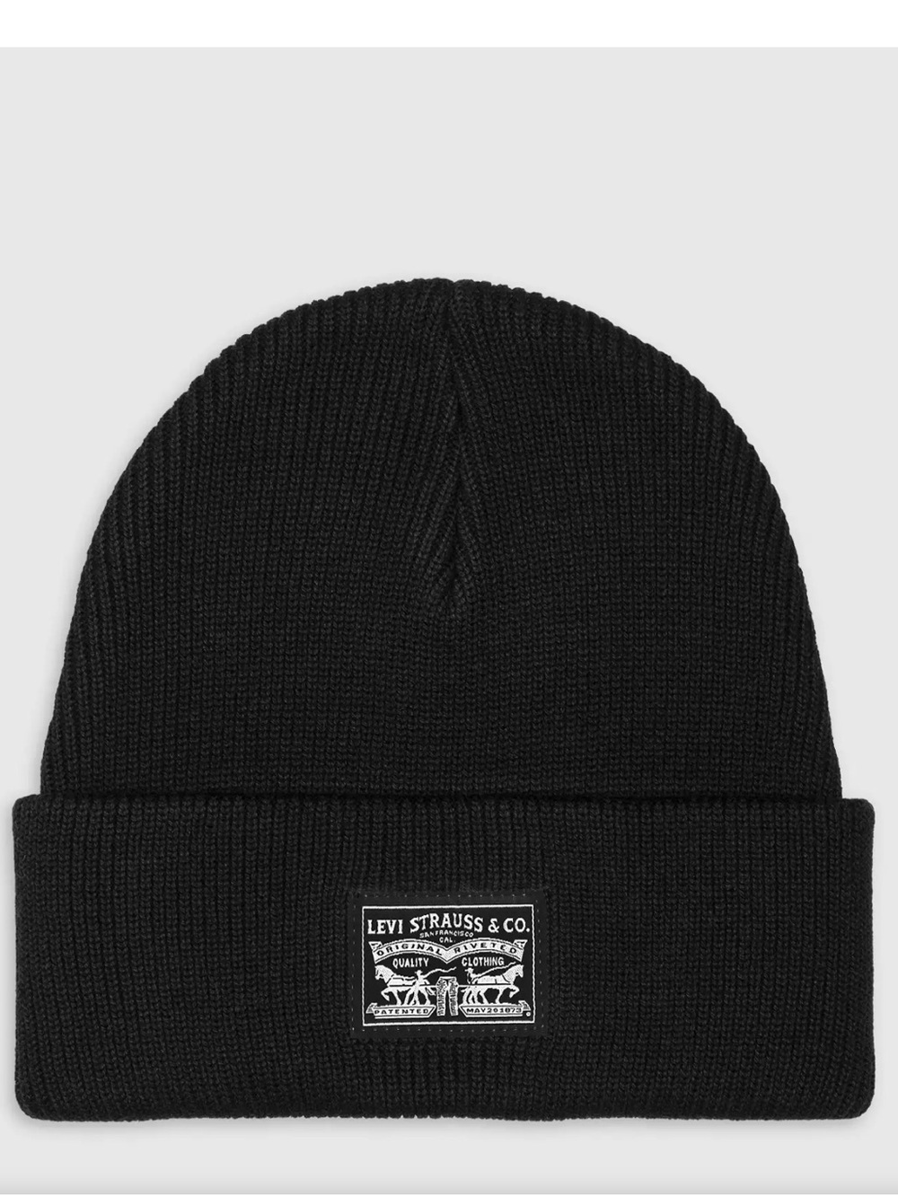 NEW LEVI STRAUSS BACK PATCH KNIT CAP/BEANIE HAT BLACK